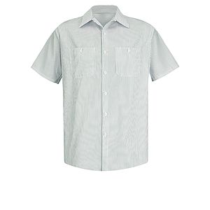 Red Kap Shirts -  Men's Short Sleeve Striped Work Shirt