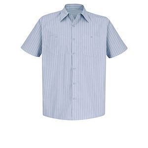 Red Kap Shirts -  Men's Short Sleeve Striped Work Shirt