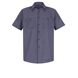 Red Kap Shirts -  Men's Short Sleeve Striped Work Shirt