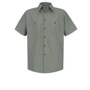 Red Kap Shirts -  Men's Short Sleeve Striped Work Shirt