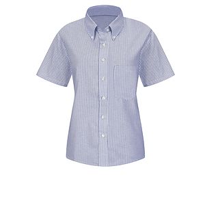 Red Kap Shirts -  Women's Blu/Wh Str Drs Shirt 60/40 Oxf