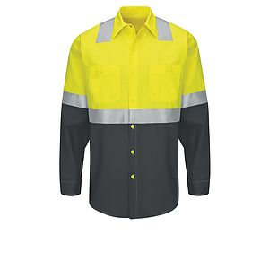 Red Kap Hi-Visibility -  Men's Hi-Visibility Long Sleve Ripstop Work Shirt