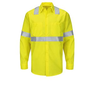 Red Kap Hi-Visibility -  Men's Hi-Visibility Long Sleve Ripstop Work Shirt