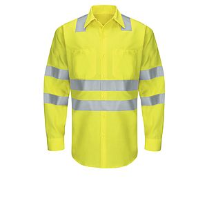 Red Kap Hi-Visibility -  Men's Hi-Visibility Long Sleve Ripstop Work Shirt