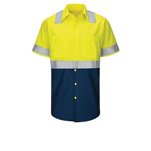 Red Kap Hi-Visibility -  Men's Hi-Visibility Short Sleve Ripstop Work Shirt