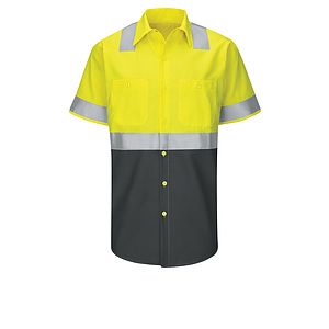 Red Kap Hi-Visibility -  Men's Hi-Visibility Short Sleve Ripstop Work Shirt