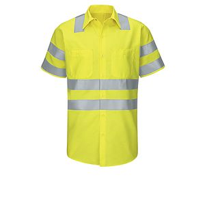 Red Kap Hi-Visibility -  Men's Hi-Visibility Short Sleve Ripstop Work Shirt