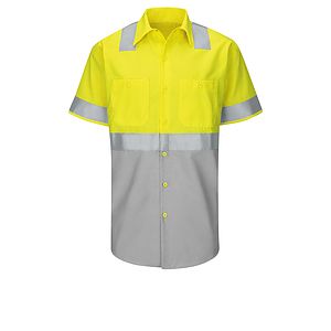 Red Kap Hi-Visibility -  Men's Hi-Visibility Short Sleve Ripstop Work Shirt