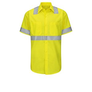 Red Kap Hi-Visibility -  Men's Hi-Visibility Short Sleve Ripstop Work Shirt