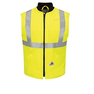 Bulwark Hi-Visibility and Raingear - Men's Tecasafe Zip-Front Vest -7Oz Hi-Vis