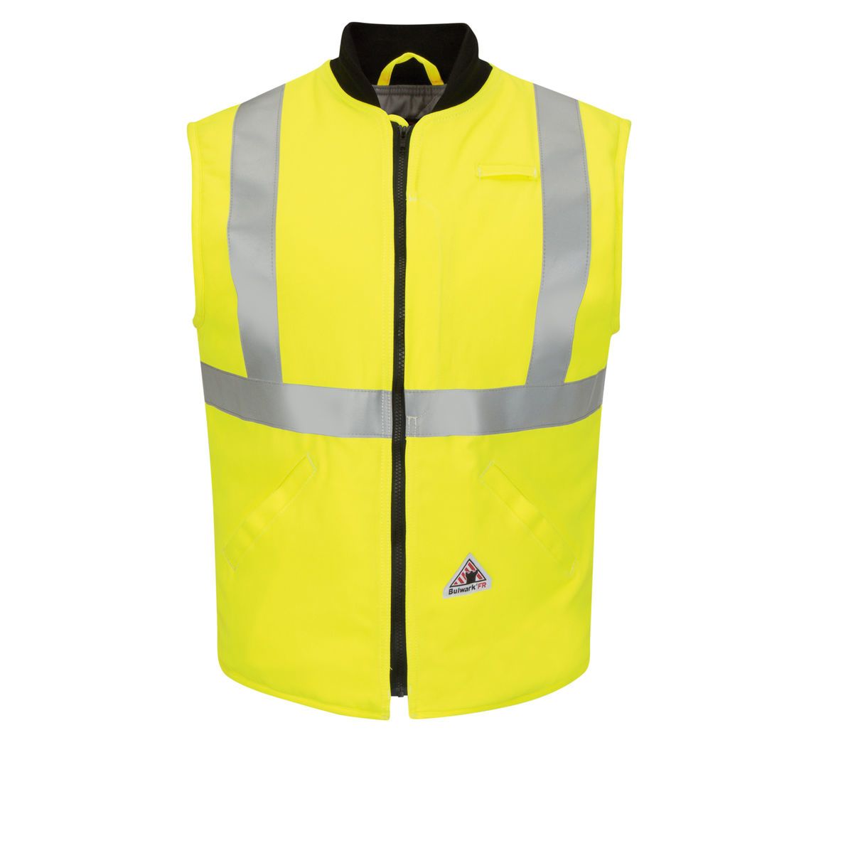Bulwark Hi-Visibility and Raingear - Men's Tecasafe Zip-Front Vest -7Oz Hi-Vis