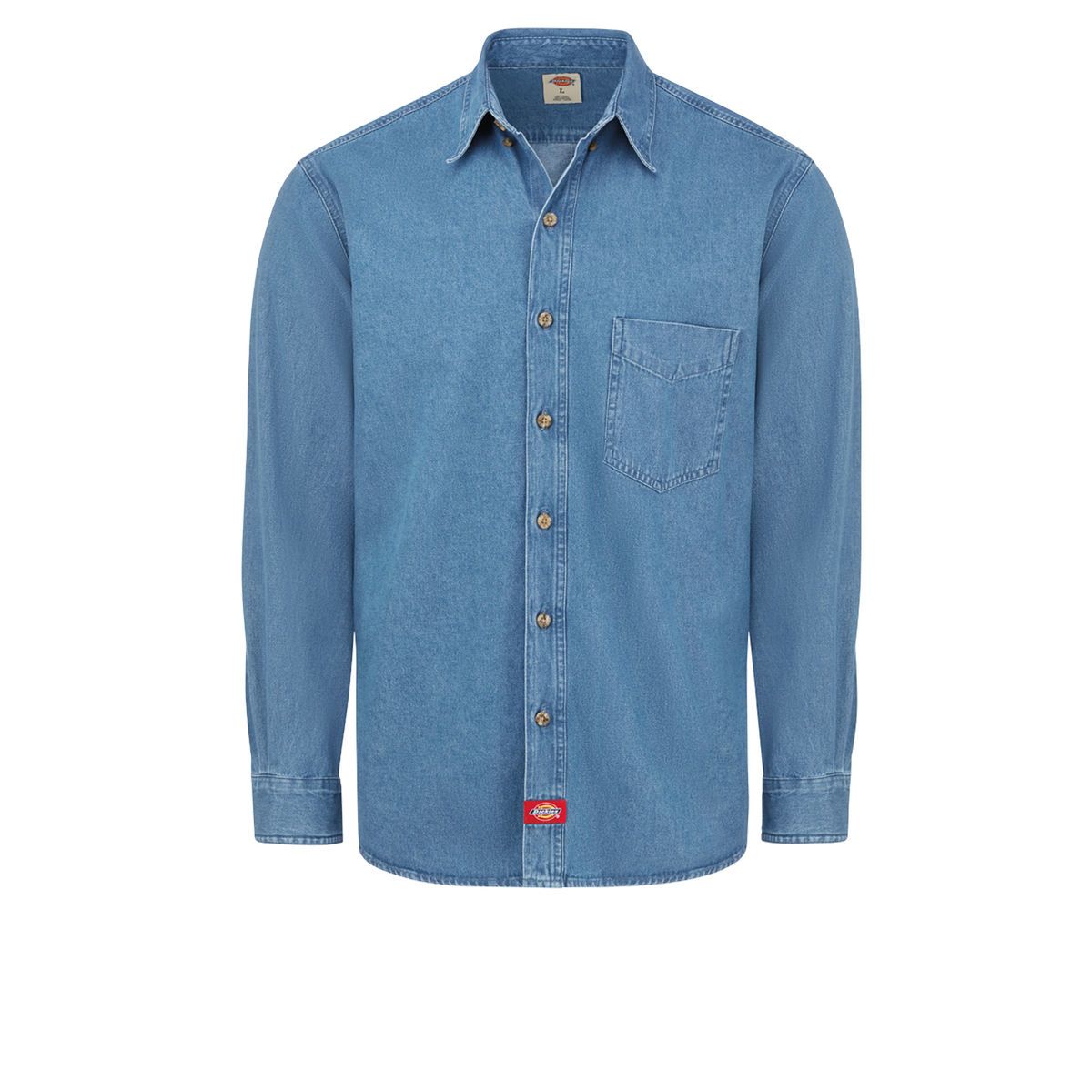 Dickies Shirts - Men's Denim Long-Sleeve Work Shirt