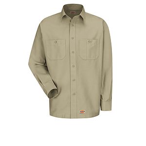 Dickies Shirts - Men's Long Sleeve Black Canvas Workshirt