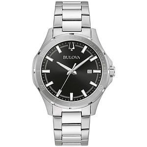 Corporate Collection Men's Silvertone Stainless Steel Watch, Black Dial
