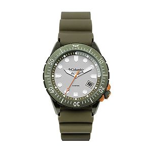 Pacific Outlander Gray 3-Hand Date Olive Silicone Watch