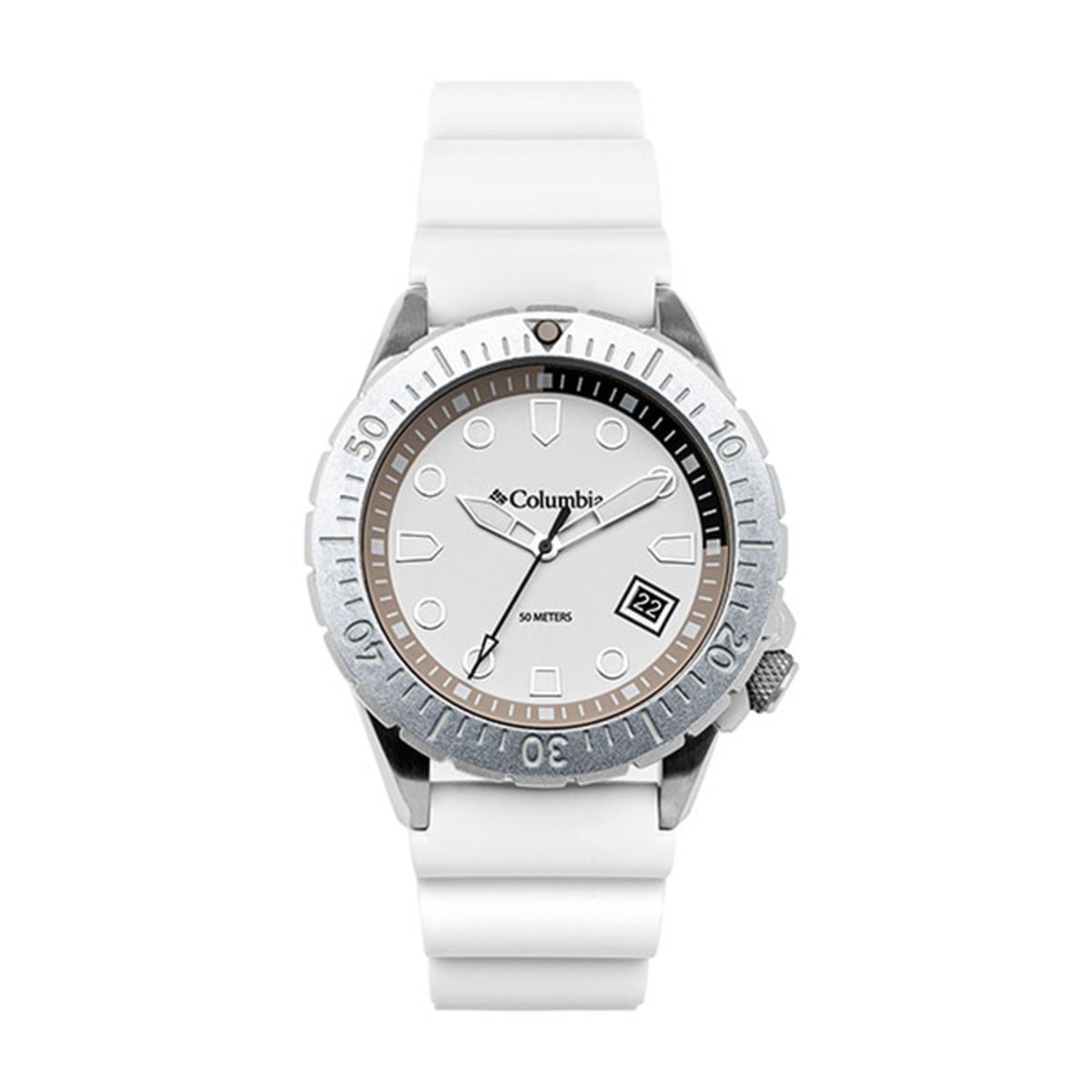 Pacific Outlander White 3-Hand Date White Silicone Watch
