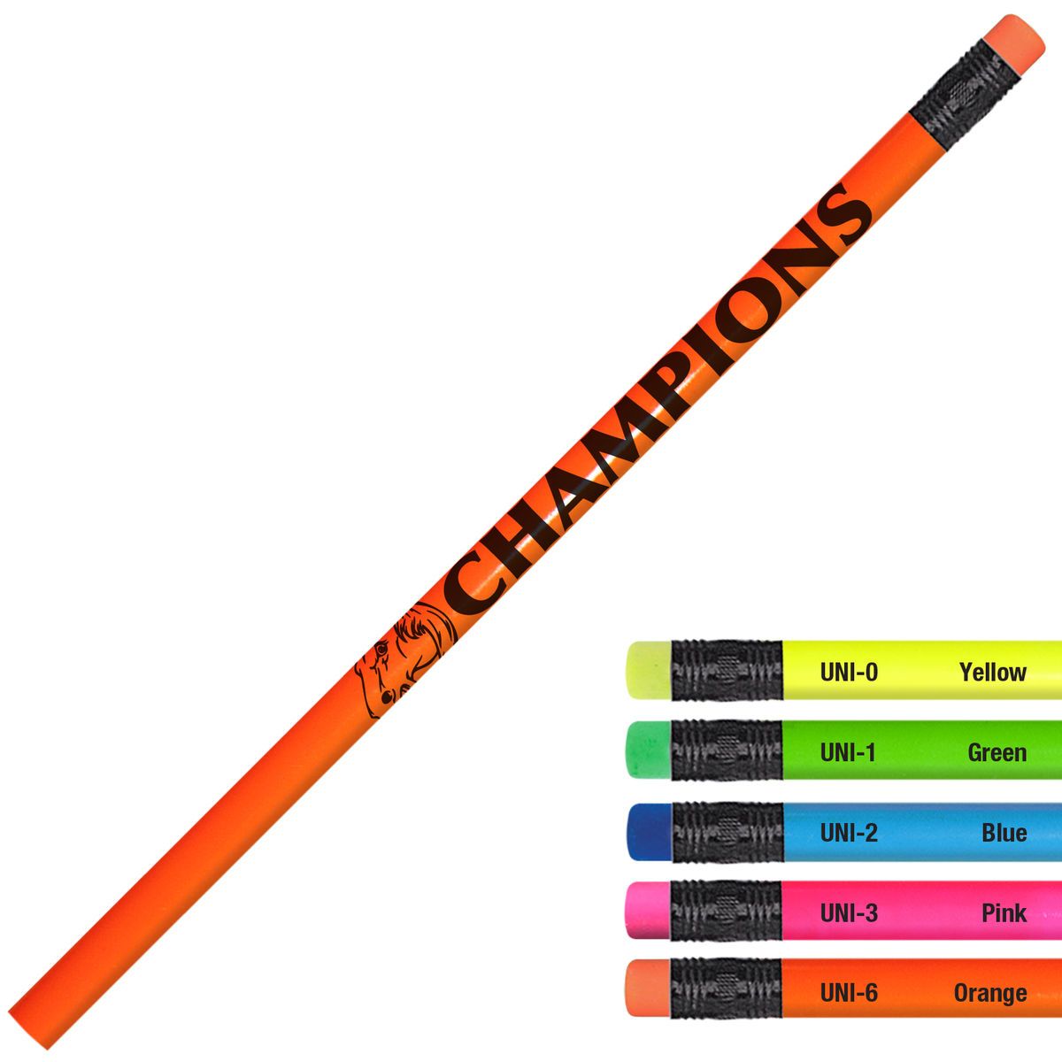 Unicorn 2 Pencil wMatching Neon Eraser