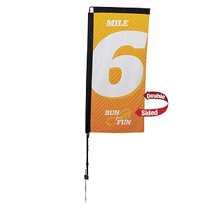 7' Premium Rectangle Sail Sign Kit (Double-Sided with Ground Spike)