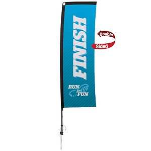 10' Premium Rectangle Sail Sign Kit (Double-Sided with Ground Spike)