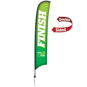 17' Premium Razor Sail Sign Kit (Double-Sided with Ground Spike)
