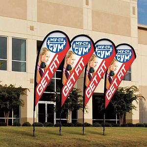 8' Premium Teardrop Sail Sign Kit (Double-Sided with Ground Spike)