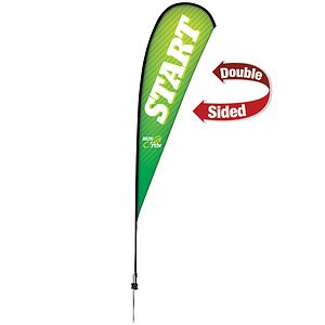 15' Premium Teardrop Sail Sign Kit (Double-Sided with Ground Spike)