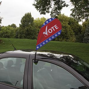 Mini Teardrop Sail Sign with Vehicle Base Kit Double-Sided