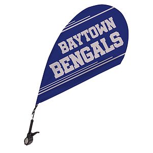 Mini Teardrop Sail Sign with Clip-On Base Kit Single-Sided