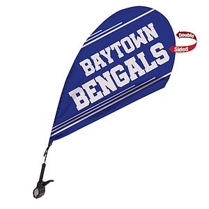 Mini Teardrop Sail Sign with Clip-On Base Kit Double-Sided