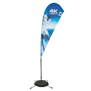 8' Streamline Teardrop Sail Sign Flag Kit (Single-Sided with Scissor Base)