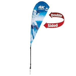 8' Streamline Teardrop Sail Sign Flag Kit (Double-Sided with Ground Spike)