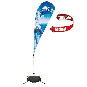 8' Streamline Teardrop Sail Sign Flag Kit (Double-Sided with Scissor Base)