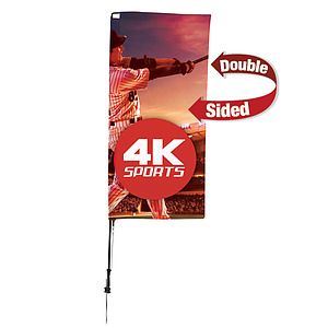 7' Streamline Rectangle Sail Sign Flag Kit (Double-Sided with Ground Spike)
