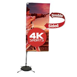 7' Streamline Rectangle Sail Sign Flag Kit (Double-Sided with Scissor Base)