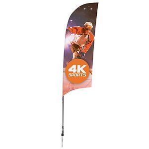 9' Streamline Razor Sail Sign Kit (Single-Sided with Ground Spike)