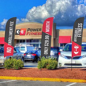 13' Streamline Razor Sail Sign Kit (Double-Sided with Ground Spike)