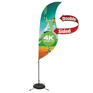 9' Streamline Sabre Sail Sign Kit (Double-Sided with Scissor Base)
