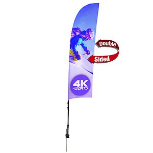 7' Streamline Blade Sail Sign Kit (Double-Sided with Ground Spike)