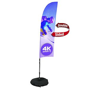 7' Streamline Blade Sail Sign Kit (Double-Sided with Scissor Base)