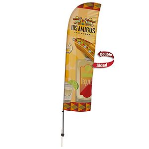 15' Value Blade Sail Sign Kit (Double-Sided with Spike Base)
