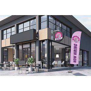 15' Value Blade Sail Sign Kit (Double-Sided with Cross Base)