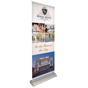33.5" Deluxe Pro Retractor Single-Banner Kit (No-Curl Opaque Fabric)
