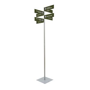 Wayfinding Rectangle Sign Post Kit (with Eight Double-Sided Imprinted Signs)