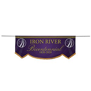 3' x 8' Parade Banner Scallop Bottom Kit with Gold Fringe