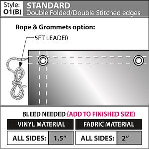 4' x 10' 13 oz. Smooth Vinyl Banner Single-Sided