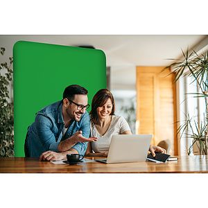 5'W x 90"H EuroFit Straight Wall Green Screen Kit