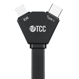 Kelso 22cm length TPE 3in1 Charging Cables w/ USB tip, Type C tip, iPhone & Android 2 in 1 tip