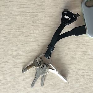Kelso 22cm length TPE 3in1 Charging Cables w/ USB tip, Type C tip, iPhone & Android 2 in 1 tip
