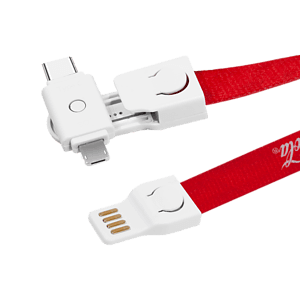 Wildrose Lanyard, 3 in1 Charging Cable with USB Tip