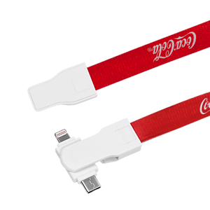 Wildrose Lanyard, 3 in1 Charging Cable with USB Tip